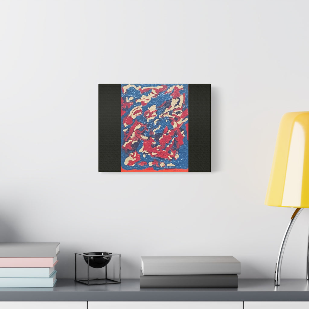 Abstract Red & Blue Matte Canvas Print — Stretched Wall Art