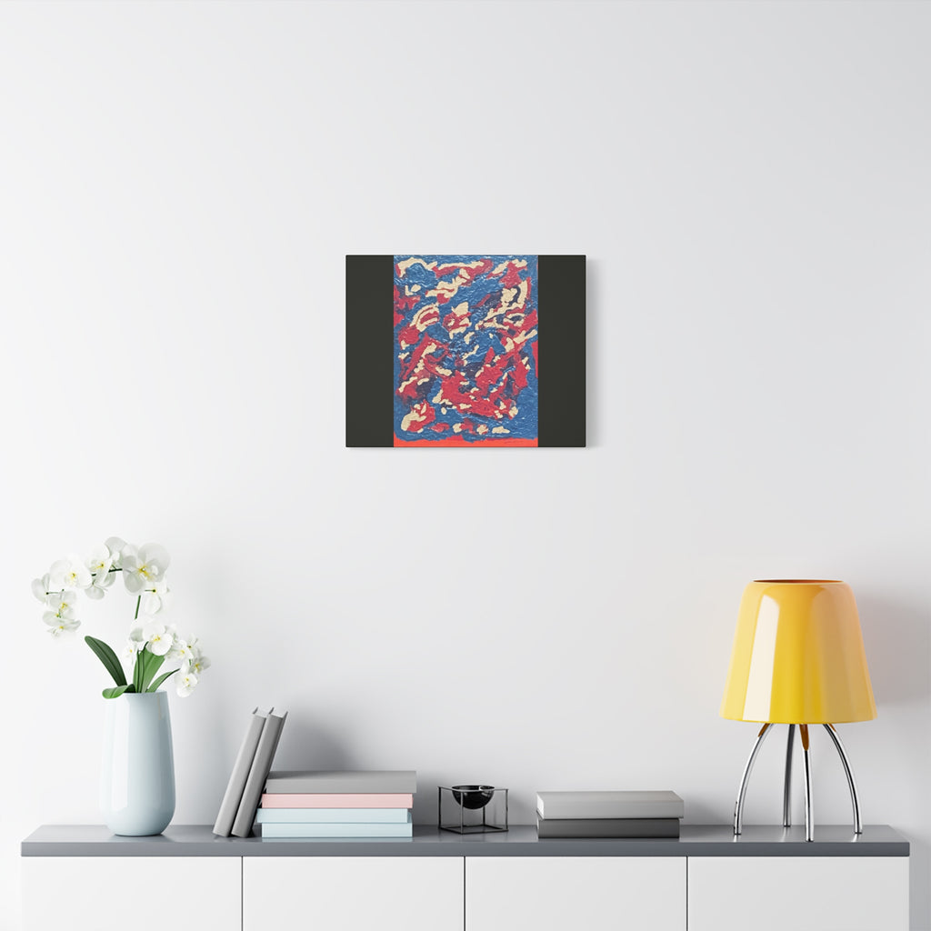 Abstract Red & Blue Matte Canvas Print — Stretched Wall Art