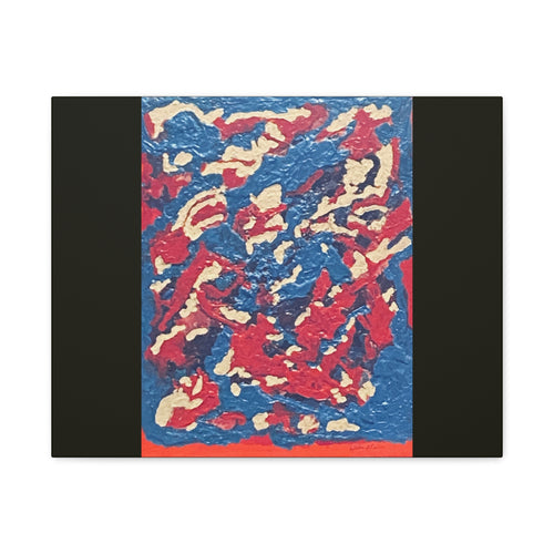 Abstract Red & Blue Matte Canvas Print — Stretched Wall Art