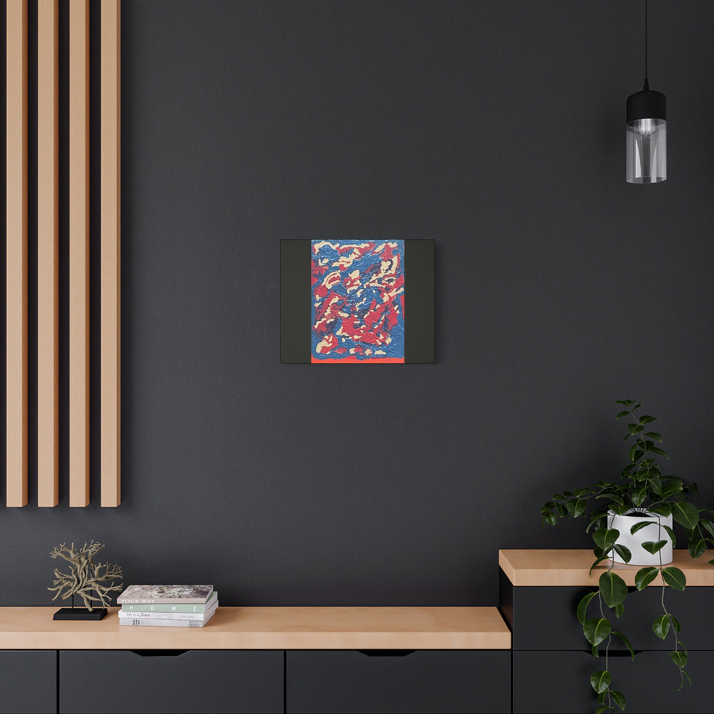 Abstract Red & Blue Matte Canvas Print — Stretched Wall Art