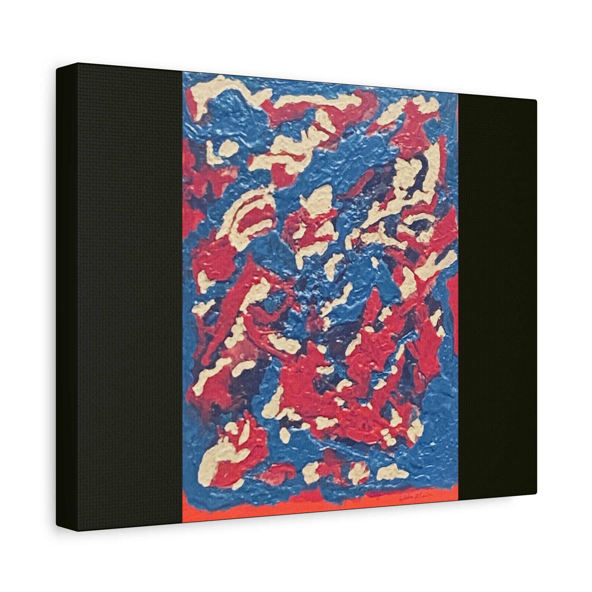 Abstract Red & Blue Matte Canvas Print — Stretched Wall Art